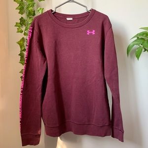 Under Armour Burgundy Crewneck with Pink Logos